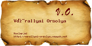 Várallyai Orsolya névjegykártya